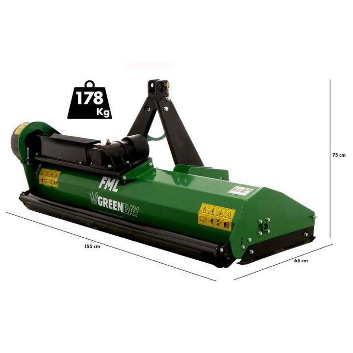 Greenbay FML 145 traktorimurskain, 143 cm, vasaraterät, kevyt sarja