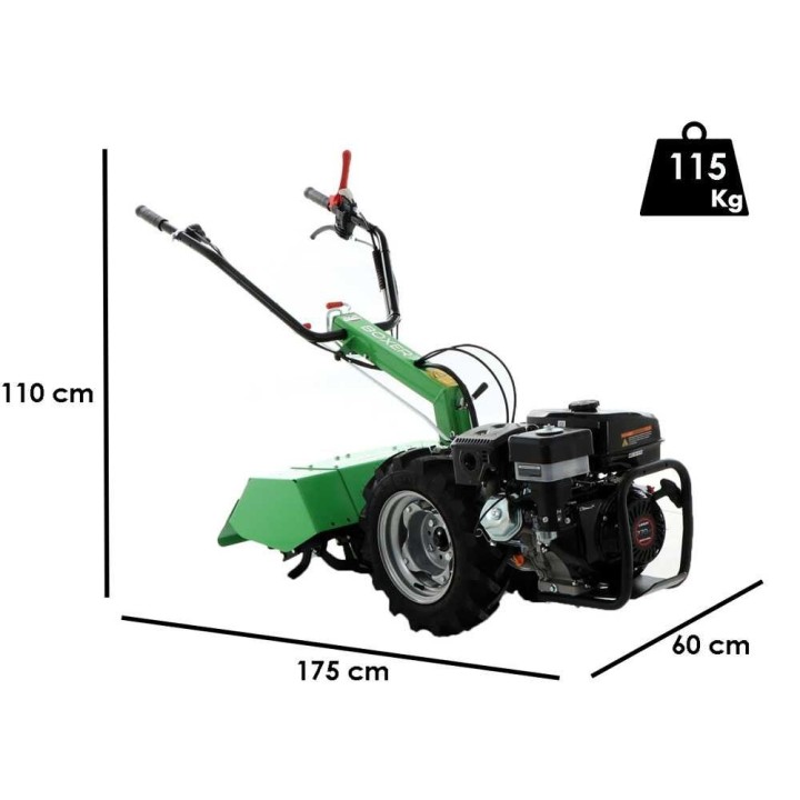 Lampacrescia MGM Boxer -puutarhajyrsin, Loncin G270F, 10 HP, 60 cm, 2 + 2