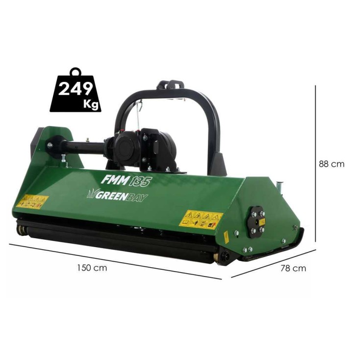 Greenbay FFM 135 traktorimurskain, 132 cm, vasaraterät