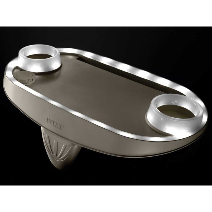 Intex 28520 spa-tarjotin LED-valolla, tabletti- ja puhelintelineeseen、】【