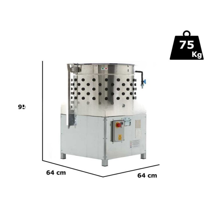Dominion DIT 65 sähkötoiminen rumpukone siipikarjalle, 1 100 W, 177 sormea