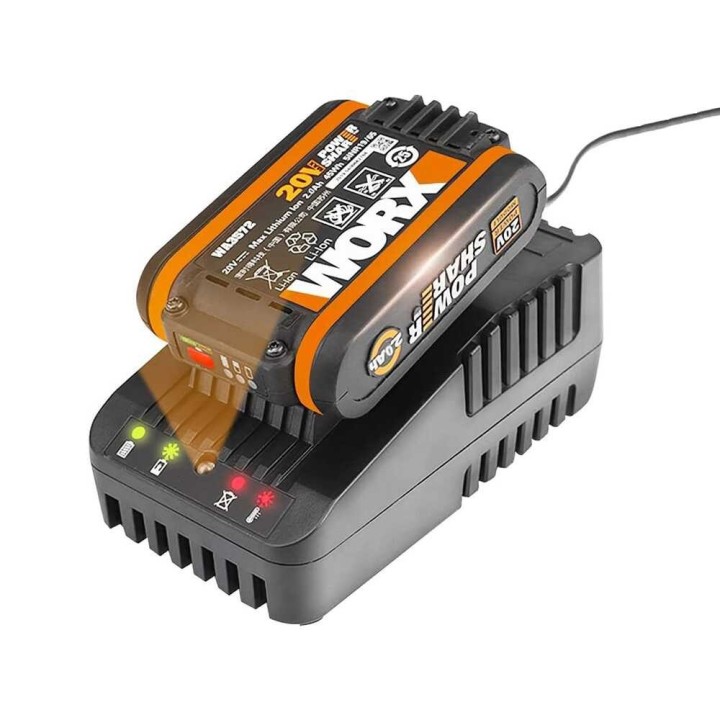 Worx WA3601 akku- ja laturisarja, 20 V, 2 Ah, pikalaturi