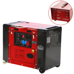GeoTech Pro DGP8000SE 3 dieselgeneraattori 6 kW kolmivaihe AVR ja ATS