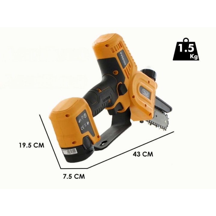 Volpi Predator PVS5100 akkukäyttöinen oksasaha, 350 W, 2 × 14,4 V 2,5 Ah