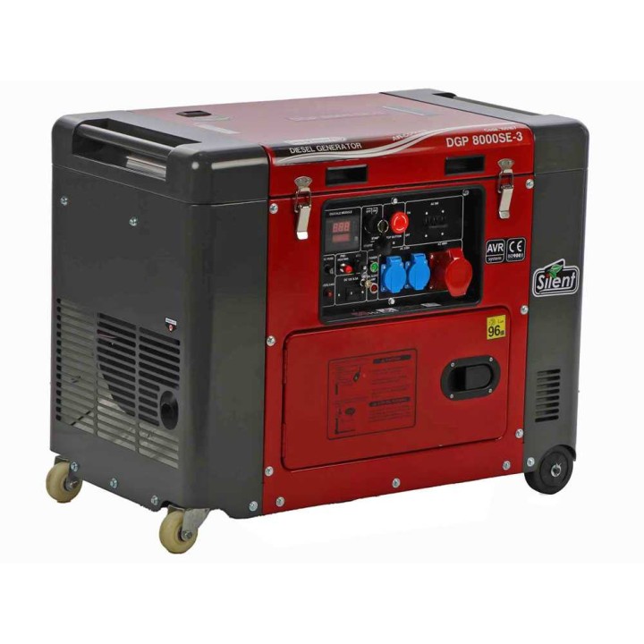 GeoTech Pro DGP8000SE-3 dieselgeneraattori, 6 kW, kolmivaihe, AVR ja ATS