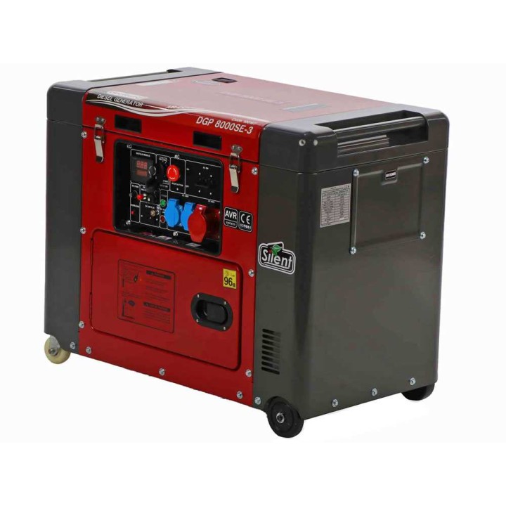 GeoTech Pro DGP8000SE-3 dieselgeneraattori, 6 kW, kolmivaihe, AVR ja ATS