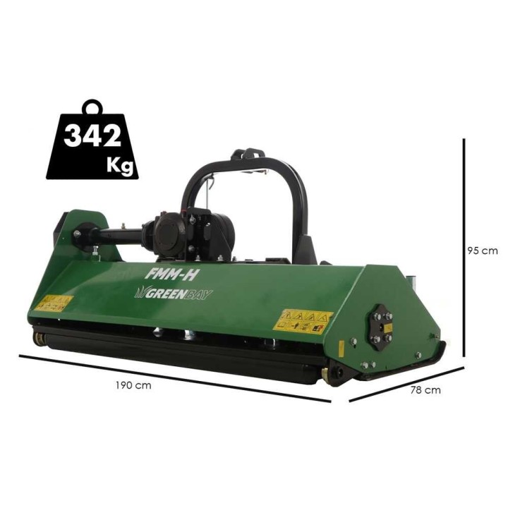 FMM-H 175 traktorimurskain, hydraulinen sivusiirto, 172 cm, 45–50 HP