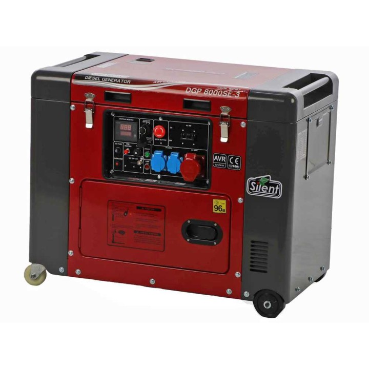 GeoTech Pro DGP8000SE-3 dieselgeneraattori, 6 kW, kolmivaihe, AVR ja ATS