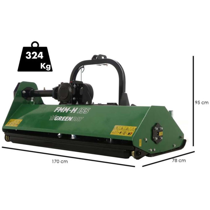 Greenbay FMM-H 155 traktorimurskain, 152 cm, hydraulinen sivusiirto