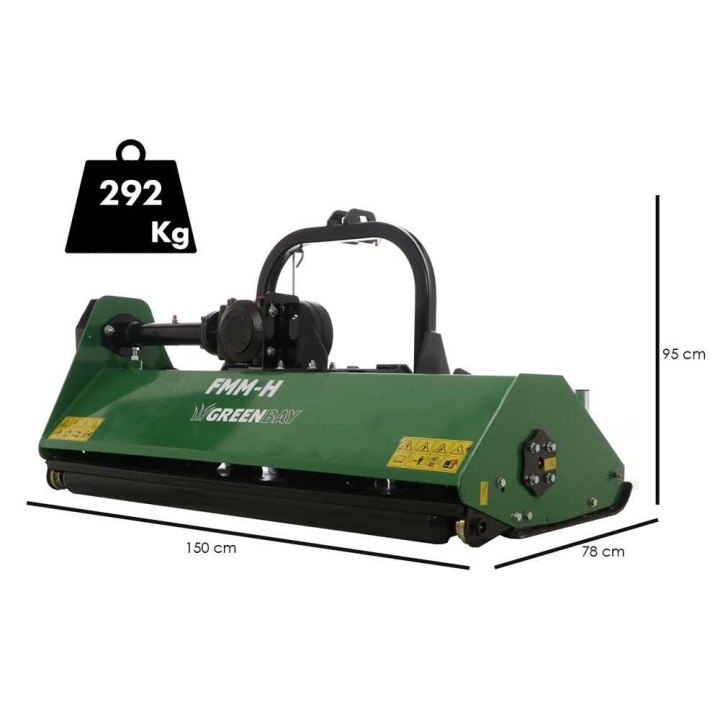 GreenBay FMM-H 135 traktorimurskain, hydraulinen sivusiirto, 132 cm
