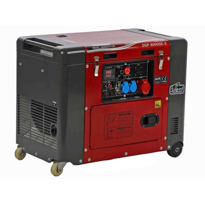 GeoTech Pro DGP8000SE-3 dieselaggregaatti, kolmivaihe, 6 kW, AVR, 5,5 kW jatkuva teho