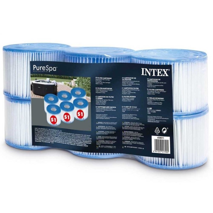 Intex 29011 S1 -suodatinpatruunat spa-altaisiin, 6 kpl