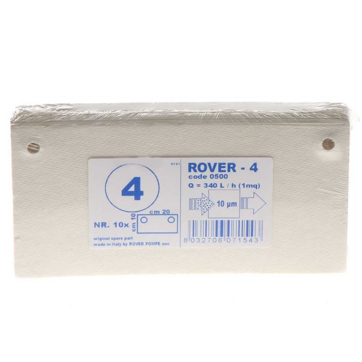 Rover tyyppi 4 suodatinlevyt Pulcino-pumpulle, 20 × 10 cm, 10 kpl