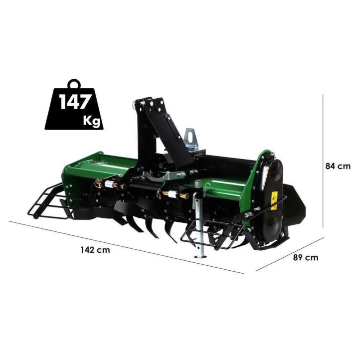 GreenBay TL 125 traktorijyrsin, 120 cm, kiinteä kolmipistekiinnitys
