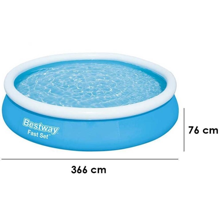 Bestway Fast Set 57274 puhallettava allas, 366 × 76 cm, suodatinpumppu 16 W