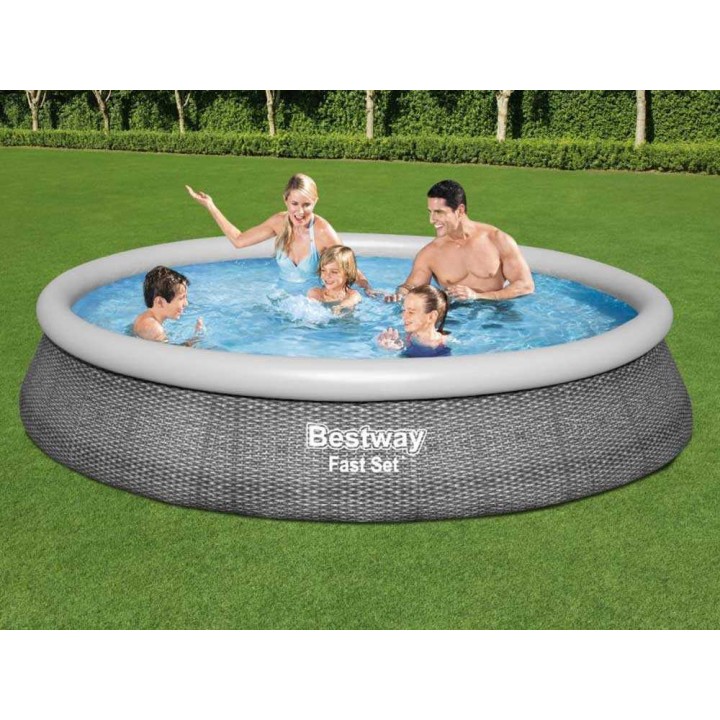 Bestway Fast Set 57376 puhallettava uima-allas, Ø396 × 84 cm, suodatinpumppu 29 W
