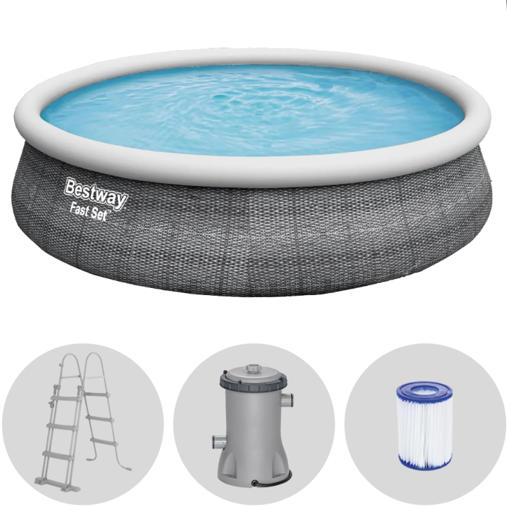 Bestway Fast Set 57372 uima allas 457 107 cm suodatinpumppu ja tikkaat