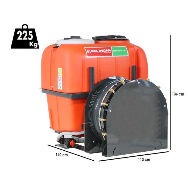 Dal Degan VOLKAN EXTRA 600L -sumutin, Comet APS 71, 700 mm, 10 suutinta