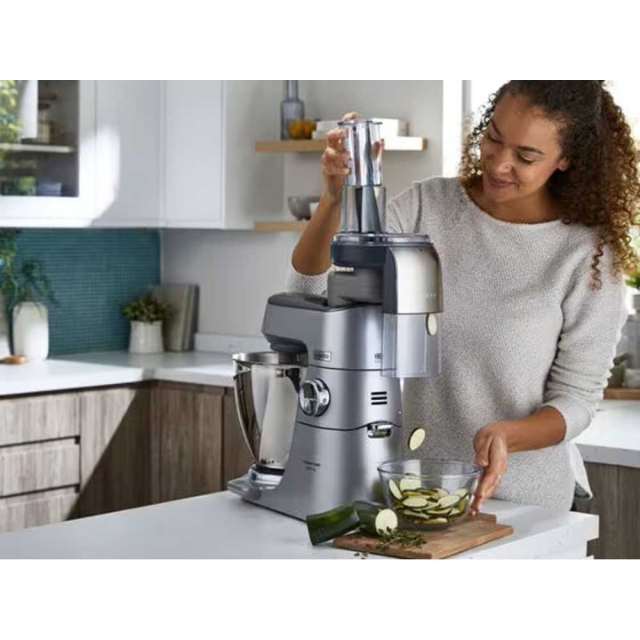 Kenwood AT340 vihannesleikkuri, 7 ruostumattomasta teräksestä valmistettua levyä