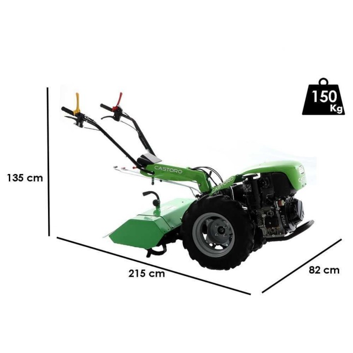 Lampacrescia MGM Castoro Super -peräkävelytraktori, diesel, 441 cm³, 12 HP