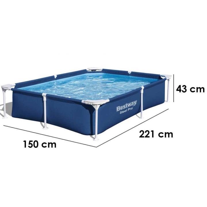 Bestway Steel Pro 56401 allas, 221 × 150 × 43 cm, 1 200 l