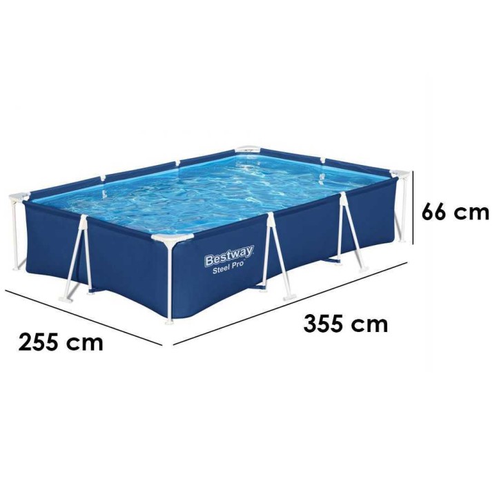 Bestway Steel Pro 56411 allas, 300 × 201 × 66 cm, 3 300 l, suodatinpumppu 16 W