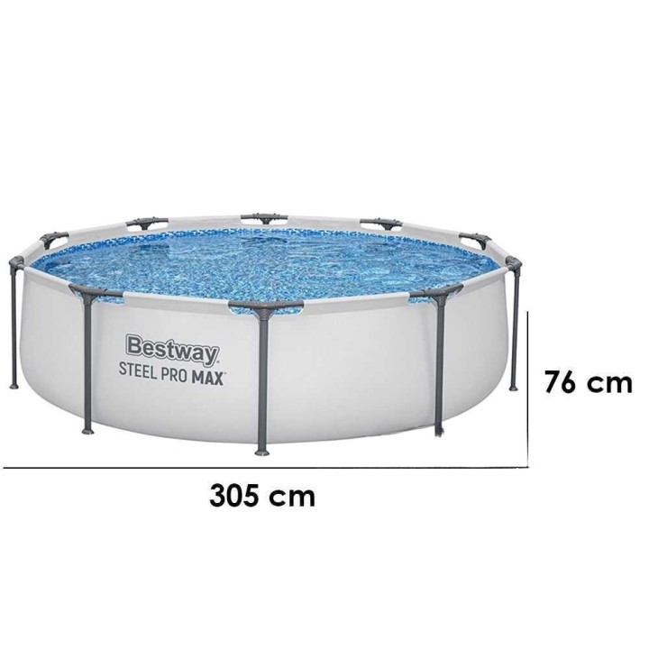 Bestway Steel Pro Max 56408 pyöreä allas, Ø305 × 76 cm, 4 678 l, suodatinpumppu