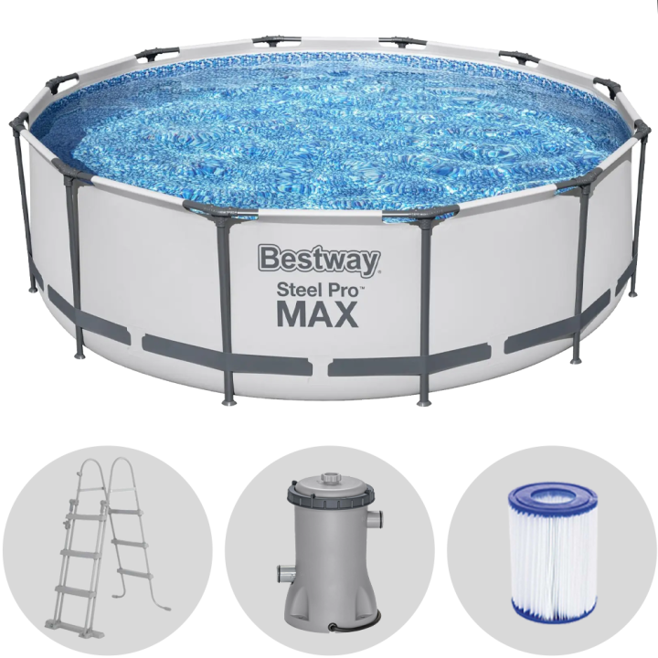 Bestway Steel Pro Max 56418 allas 366 100 cm 9 150 l suodatinpumppu ja tikkaat