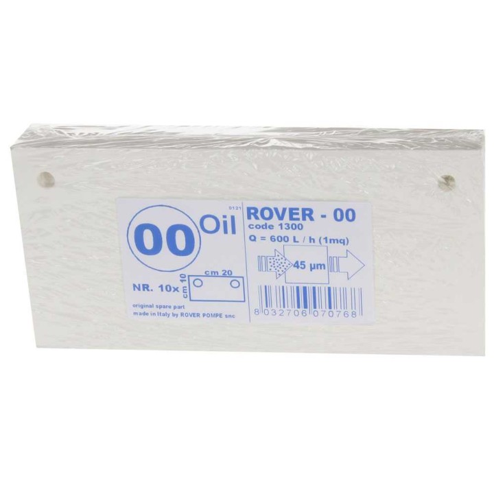Rover Tipo 00 -suodatinlevyt öljylle, 20 × 10 cm, 10 kpl