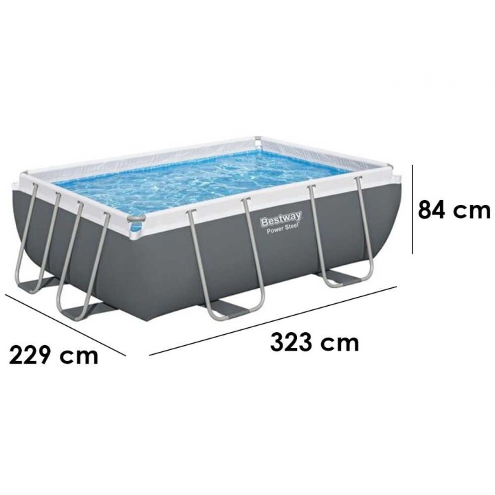 Bestway Power Steel 56629 -allas 282 × 196 × 84 cm, suodatinpumppu 16 W