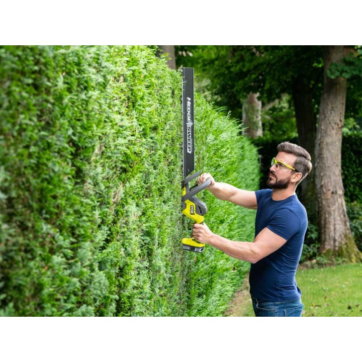 RYOBI RY18HT55A-0 akkukäyttöinen pensasleikkuri, 55 cm, 18 V, ilman akkua ja laturia