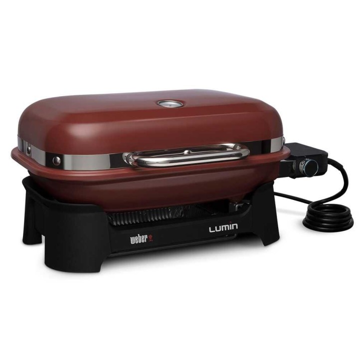 Weber Lumin Compact Red sähkögrilli, 2,2 kW, emaloitu valurautaritilä