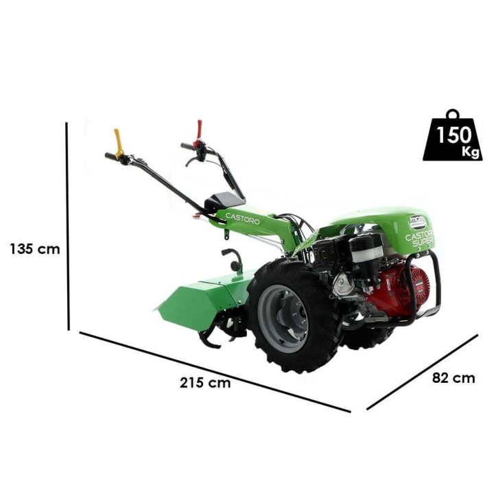 Castoro Super -motokultivaattori Honda GX390, 13 HP, jyrsin 80 cm, bensiini