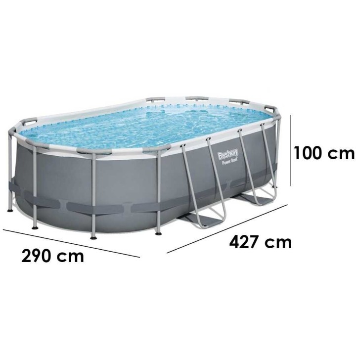 Bestway Power Steel 56620 soikea uima-allas, 427 × 250 × 100 cm, 7 250 l