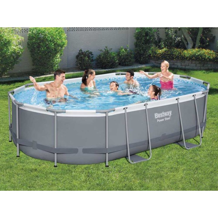 Bestway Power Steel 56448 soikea uima-allas, 488 × 305 × 107 cm