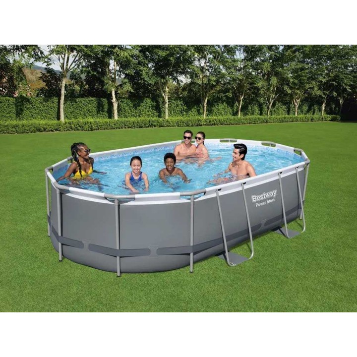 Bestway Power Steel 56448 soikea uima-allas, 488 × 305 × 107 cm