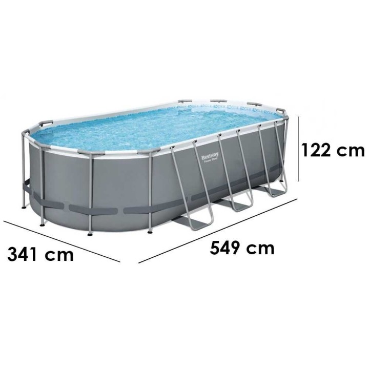 Bestway Power Steel 56710 soikea uima-allas, 549 × 274 × 122 cm