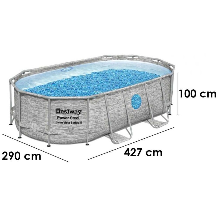Bestway Power Steel Swim Vista 56714 uima-allas, 427 × 250 × 100 cm, 7 250 l