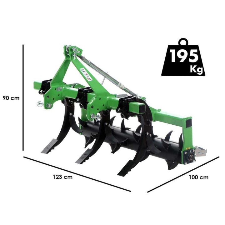 Seven Italy Simply -ripuntaja, 3 työelintä, 120 cm, mekaaninen jyrä