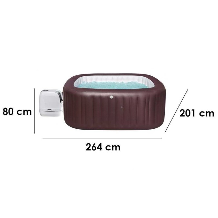 Bestway Lay-Z-Spa Maldives HydroJet Pro 60033 ulkoporeallas, 201 × 201 × 80 cm