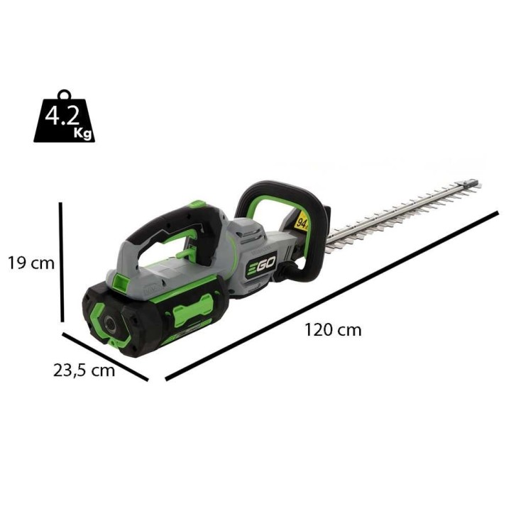 EGO HT2600E akkupensasleikkuri, 66 cm, 2 × 56 V 2,5 Ah, harjaton