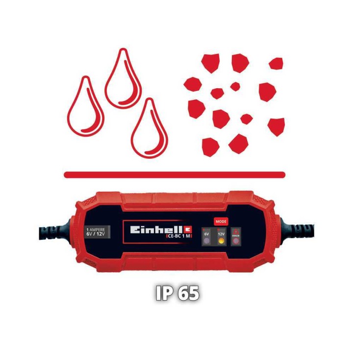 Einhell CE-BC 1 M akkulaturi ja ylläpitolaturi, 6/12 V, 3–32 Ah