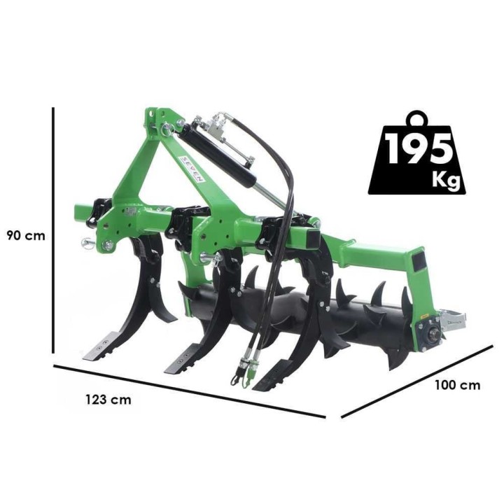 Seven Italy Simply -kultivaattori, 3 elementtiä, 120 cm, hydraulinen jyrä