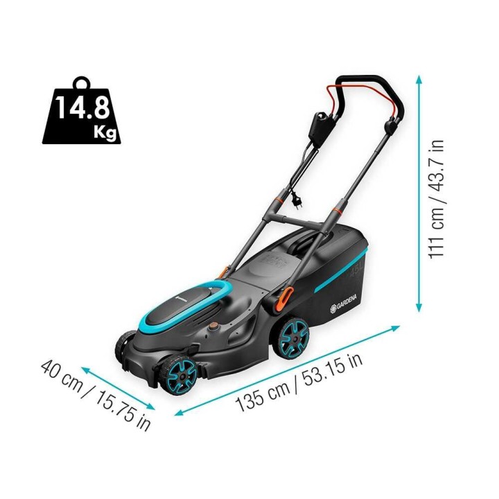 Gardena PowerMax 37/1800 sähköruohonleikkuri, 1 800 W, 37 cm