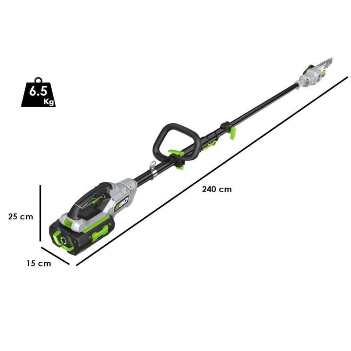 EGO PS1000E teleskooppinen akkukäyttöinen oksasaha, 56 V, 4 Ah, 25 cm