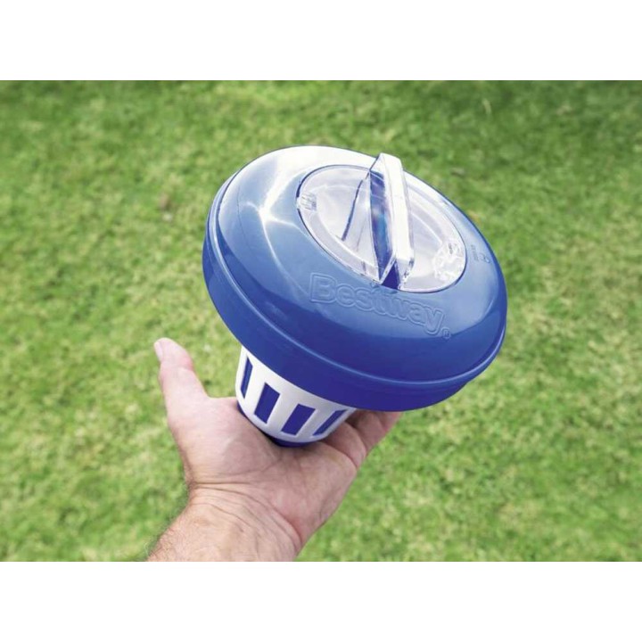 Bestway 58071 kelluva klooriannostelija, 16 cm, säädettävä, valkoinen ja sininen