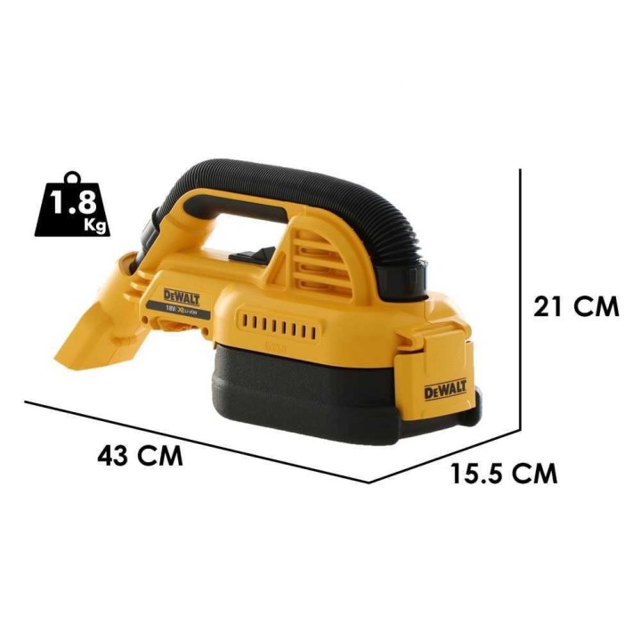 DeWalt DCV517N-XJ märkä- ja kuivaimuri, 18 V, 1,9 l, ilman akkua ja laturia