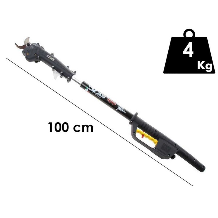Zanon Shark ZS50 akkuoksasakset, 50,4 V, 2,9 Ah, 100 cm jatkovarsi