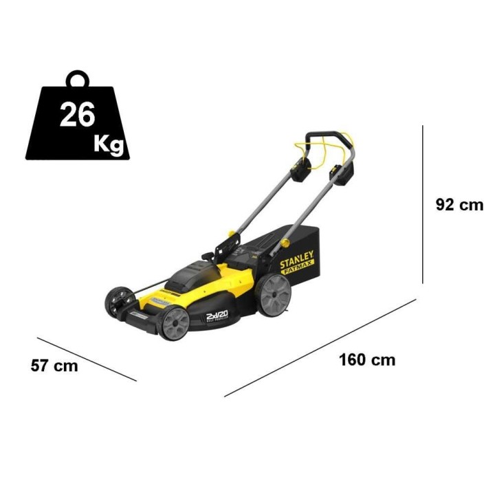 Stanley SFMCMWS251M-QW akkuruohonleikkuri, 36 V, 49,5 cm, ilman akkua ja laturia