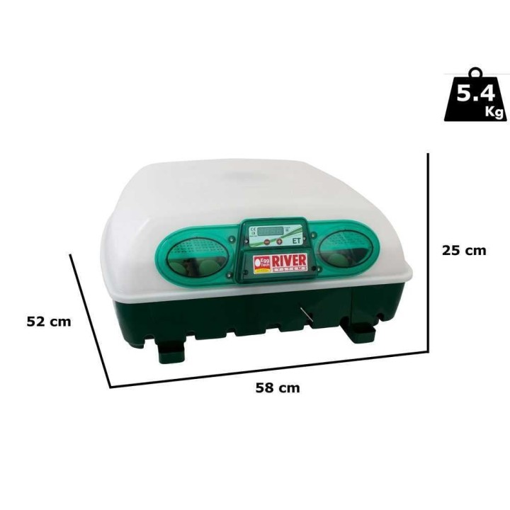 River Systems ET 49 käsikäyttöinen munienhaudontakone, 49 munaa, 170 W, 230 V